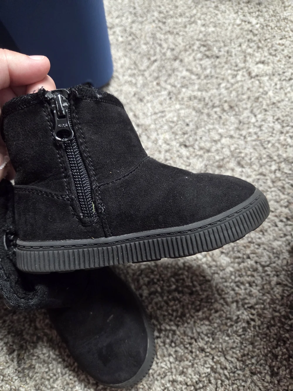 Cat & Jack Black Faux Suede Kids Winter Boots